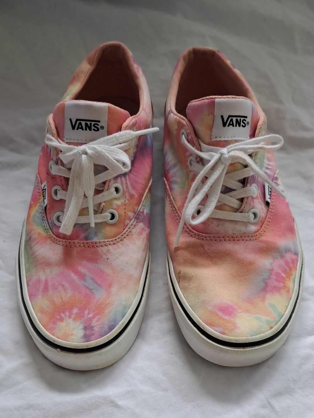 Vans Women's Classic Pink Yellow Tie Dye Canvas Low-Top Sneakers Hippie Skater 8